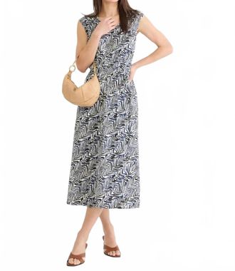 Nic+Zoe Womens Inked Lines Dierdre Dress In Indigo Multi