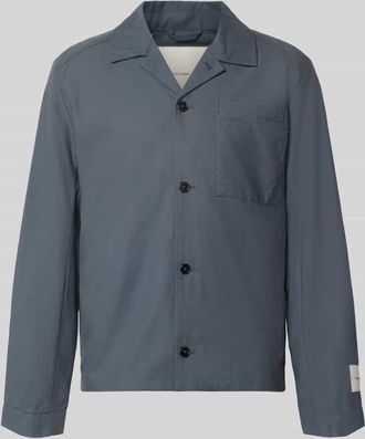 Calvin Klein Oversized Hemdjacke aus Baumwoll-Lyocell-Mix in Mittelgrau, Gr&ouml;&szlig;e XXL