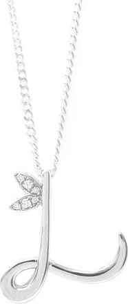 Say It With Winged Diamond Initial Necklace - Sterling Silver - L/22