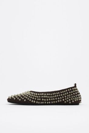 Bimba & Lola Beaded Crochet Ballerina in Dark Brown at Nordstrom, Size 39