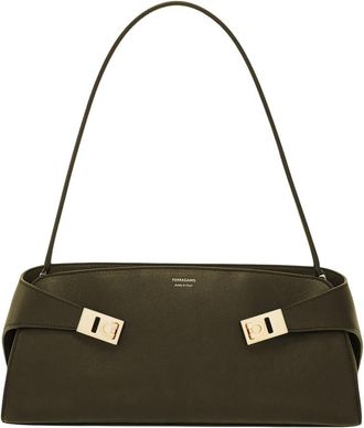 Ferragamo Green Hug Large Shoulder Bag