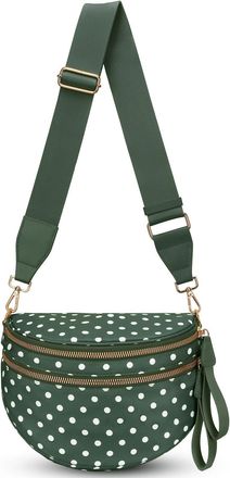 Generic Checkered Crossbody Bag for Women, 2026 Checkered Bum Bag with Spacious and Adjustable Shoulder Straps for Daily Commuting/Travel (Dark green, Solid c