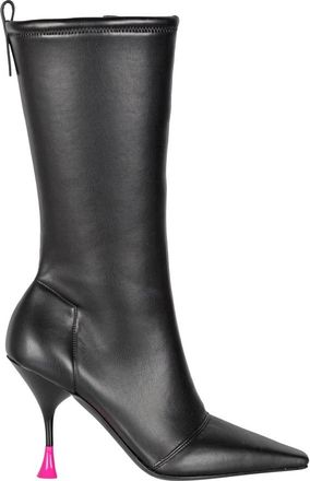 3Juin Leren laarzen met sculpted hak - Dames - Laarzen met Hak - Zwart - 38 EU - Schoenen