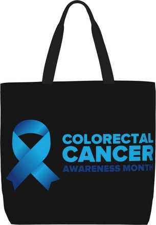 Generic Women Handbag Colorectal Cancer Awareness Month Women Beach Bag Retro Reusable Beach Travel Bags, For Daily, Christmas, Birthday, Swim, Graduation