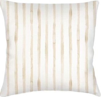 Anaya with Love Riviera Striped Linen Pillow with Down Alternative Insert in Beige at Nordstrom, Size 2Ft 0In X 2Ft 0In