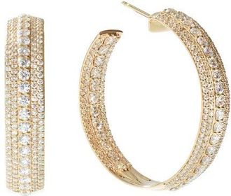 Lana Jewelry 14K Gold Mega Pav&eacute; Diamond Hoop Earrings in Yellow Gold at Nordstrom