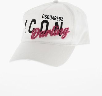 Dsquared2 ICON Cotton Gabardine Baseball Cap with Relief Detail size One Size