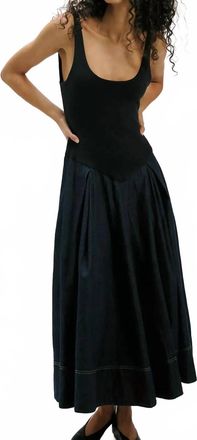 Free People Elio Denim Midi Dress In Dark Combo