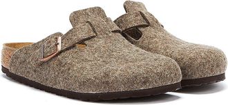 Birkenstock Unisex Boston Cacao Slippers - Brown Wool - Size UK 10.5