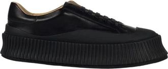 Jil Sander Low-Top Leren Sneakers - Dames - Sneakers - Zwart - 36 EU - Leer - Schoenen