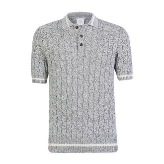 Eleventy Round-neck Knitwear, male, Gray, M, Cotton Mouliné Braid Polo Shirt