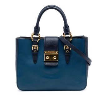 Miu Miu Pre-owned Miu Miu Bicolor Goatskin Madras Satchel Ladies UNWTASD2A98E2KBZ