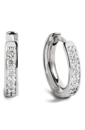 Monica Vinader Essential Lab Grown Diamond Huggie Hoop Earrings in Sterling Silver /Diamond at Nordstrom