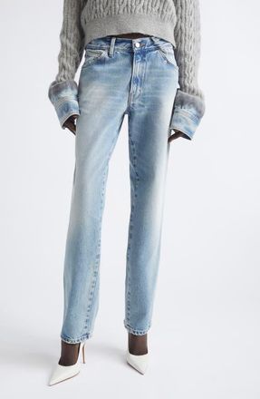 Haikure Lisa Distressed Slim Straight Leg Jeans in Pollock at Nordstrom, Size 29