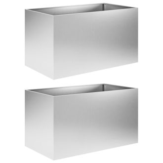 vidaXL Macetero De Jard&iacute;n 2 Uds. Plateado 100 X 50 X 50 Cm Vidaxl