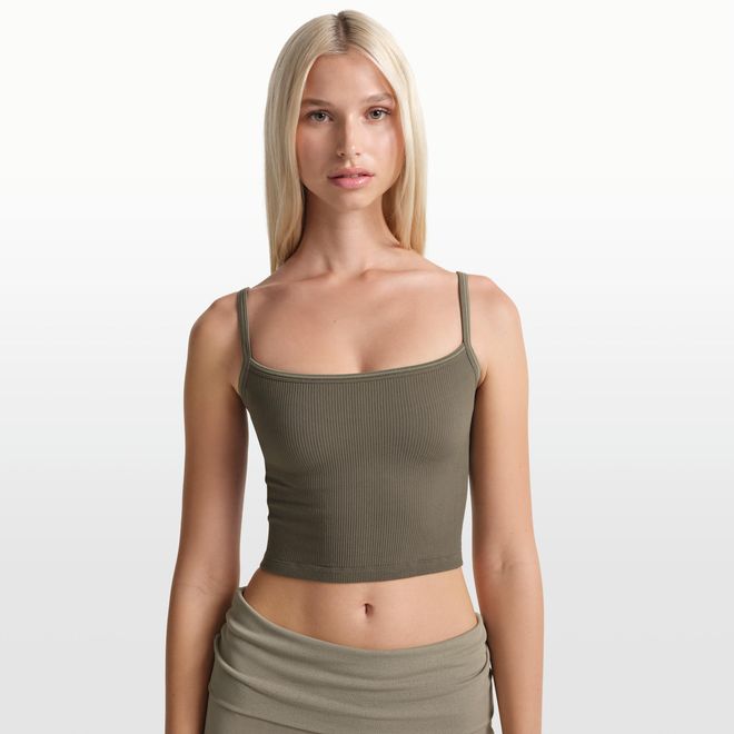 Womens SKIMS Ribbed Seamless Cami Tank Top in Brown | BABRA10223W-DOD