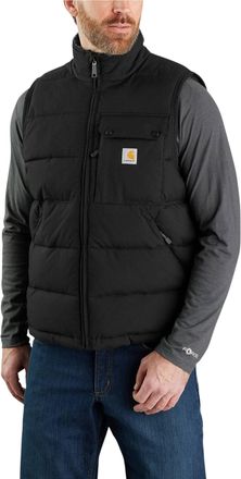 Carhartt Work in Progress Mens Puffer Gilets WIP Rain Defender Insulated Montana Loose Fit Vest - Black Nylon - Size X-Large