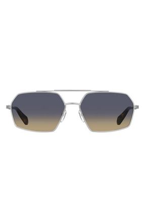 Moschino 60mm Square Sunglasses in Palladium/Blue Beige at Nordstrom