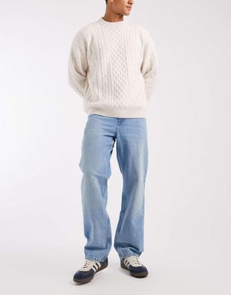 Cotton On Jeans larghi color blu statico