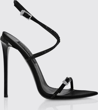 Philipp Plein Sandali con tacco a stiletto in raso e cristalli