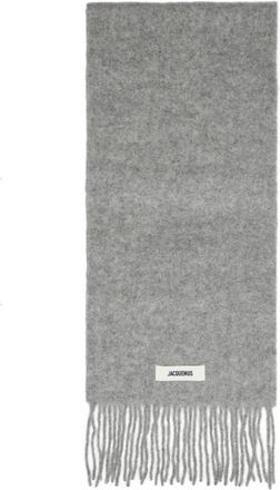 Jacquemus Grijze Sjaal Aw 25 - Dames - Wintersjaals - Grijs - ONE Size - Wol - Accessoires