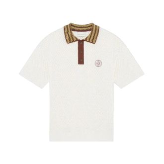 Dr&ocirc;le de Monsieur Polo Shirts, male, White, Size: S Polo Maille Ajour&eacute; D Miroir
