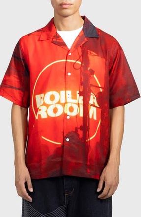 Pleasures x Boiler Room Oversize Camp Shirt in Red at Nordstrom Rack, Size X-Large