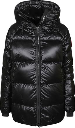Canada Goose Cypress Glossy Quilted High Collar Hooded Down Jacket