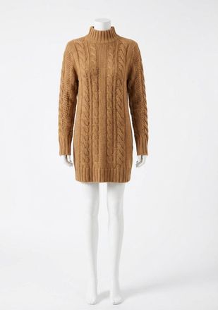 Z Supply Sage Cable Knit Sweater Dress In Camel