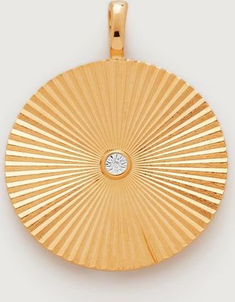 Monica Vinader Gold Disco Round Diamond Pendant Diamond