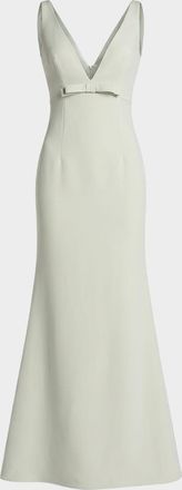 Mac Duggal Sleeveless Mermaid Gown w/ Bow