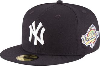 New Era Mens Yankees 59Fifty World Series Side Patch Cap - Navy/White Size 7 1/2