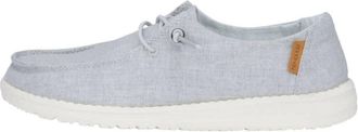 Hey Dude Womens Wendy Chambray Shoe In Light Grey