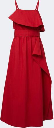 Proenza Schouler Reign ruffled cotton-blend midi dress