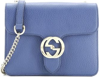 Gucci Interlocking Leather Small shoulder bag - Blauw