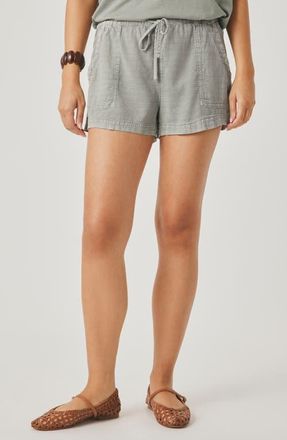 Splendid Rosalie Tie Waist Shorts in Eucalyptus Green at Nordstrom, Size X-Large