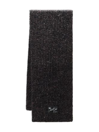 Alexander Wang logo-label ribbed-knit scarf - women - Fabric - One Size - Black
