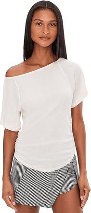Free People Lucy Off-the-Shoulder T-Shirts Womens Clothing Sugar Swizzle : LG (Womens 12-14), Cotton/Polyester/Rayon