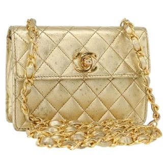 Chanel Pre-owned Mini Leren Tas - Dames - Pre-owned - Geel - Maat: ONE Size Leer