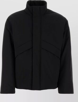 Ferragamo padded jacket with high collar and flap