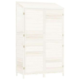 vidaXL Cobertizo De Jard&iacute;n Madera Maciza Abeto Blanco 102x52x174,5cm Vidaxl