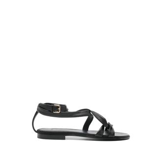 Co Flat Sandals, female, Black, Size: 7 1/2 US Asymmetric Sandal