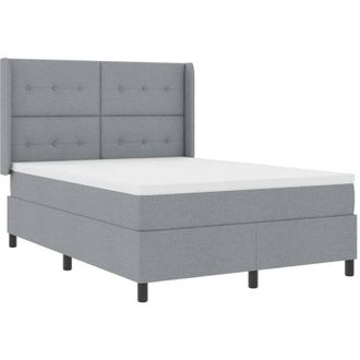 vidaXL Cama Tipo Box Spring Con Coj&iacute;n Gris Claro 200 X 140 Cm Tela Vidaxl