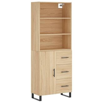 Berkfield Home Highboard Sonoma Oak 69.5x34x180 cm Engineered Wood in Light Brown