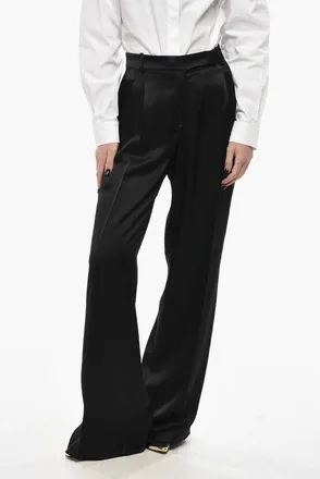 Pinko Satin Palazzo Pants with 2 Pleats size 42