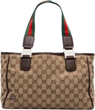 Gucci Pre-owned Vintage Tote Bag - Dames - Vintage Shopper - Beige - ONE Size - Leer - Vintage