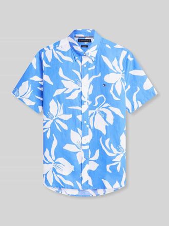 Tommy Hilfiger Regular Fit Kurzarmhemd aus Leinen-Mix in Hellblau, Gr&ouml;&szlig;e XXL