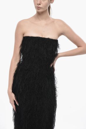 Ferragamo Tubino Senza Spalline in Tessuto Eyelash Salvatore Ferragamo