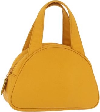 Saint Laurent Vintage Quilted Top Handle Bag Nylon Yellow Nylon Handbag (Pre-Owned)