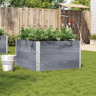 Berkfield Home Garden Planter Grey 100x100 cm Solid Wood Pine